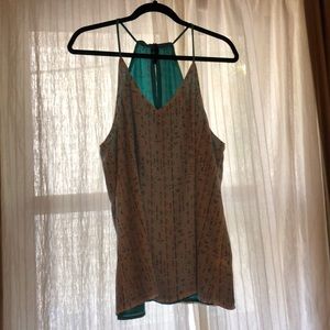 White and teal dressy tank.